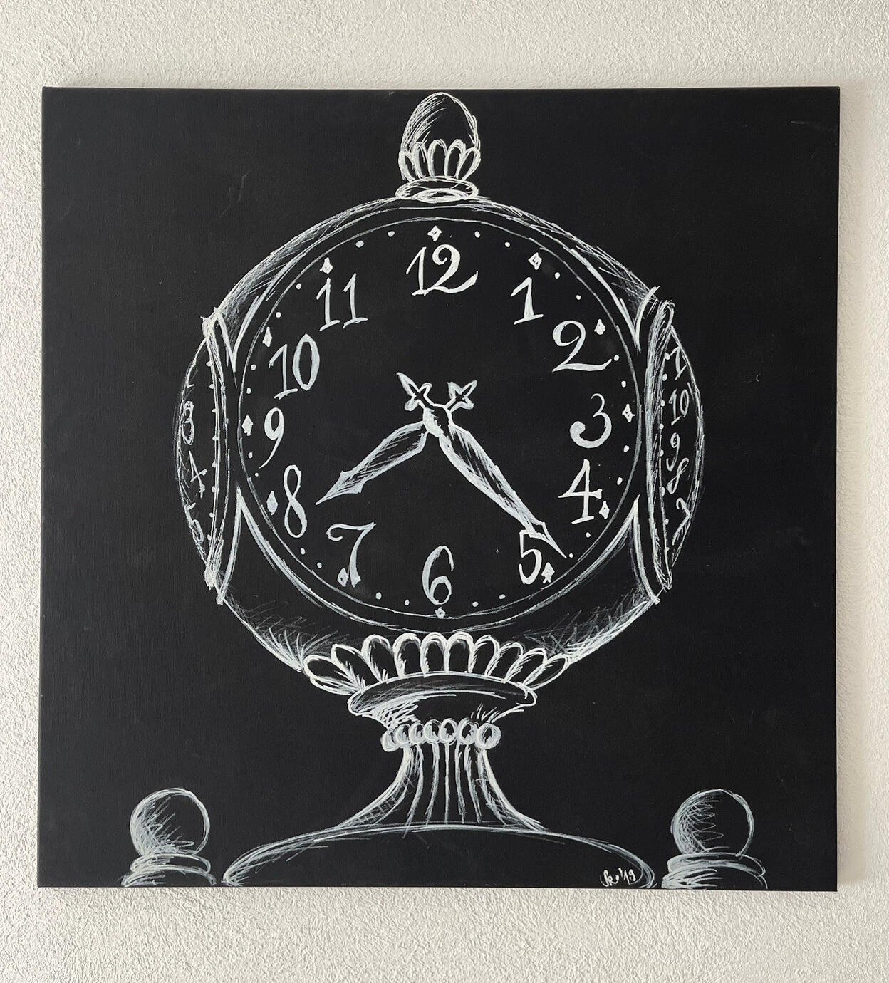 Bühnenbildelement in Acryl und Kreidestift